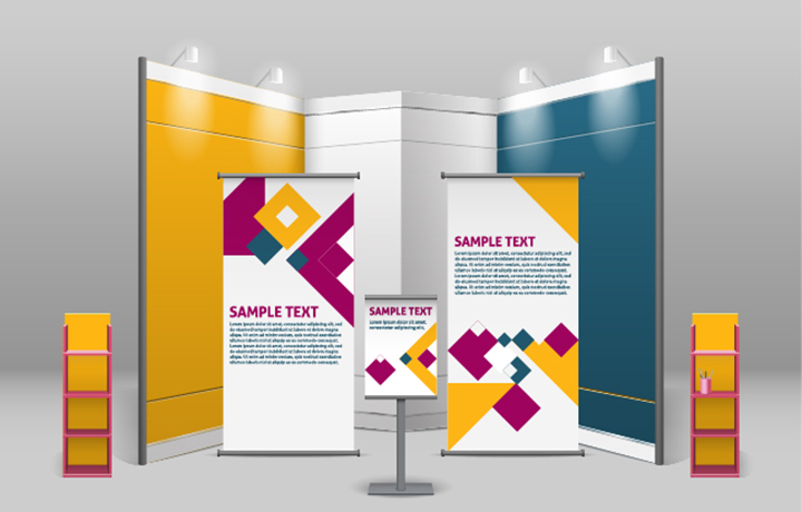 Trade show display banners for promotion