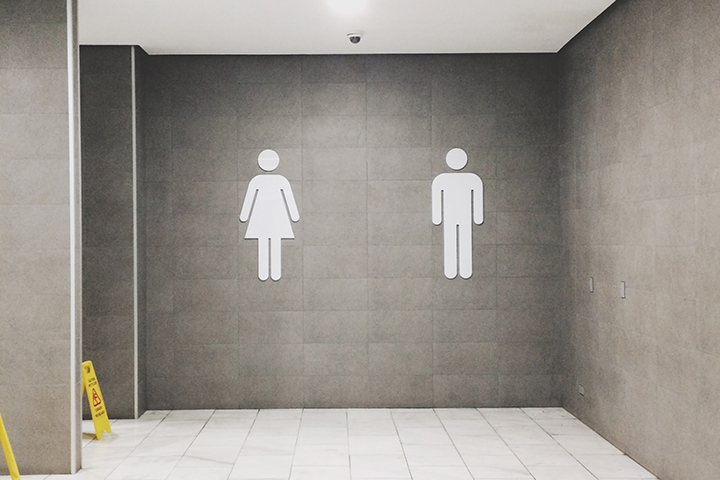 All gender bathroom signs