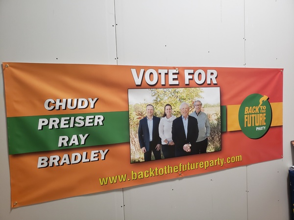 Political custom banner for Back To The Future Party in  , IL
