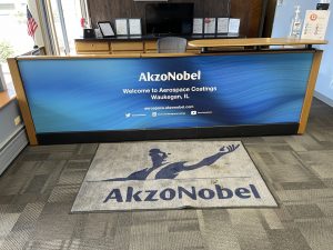 Office lobby signs of AkzoNobel made by Signs Now
